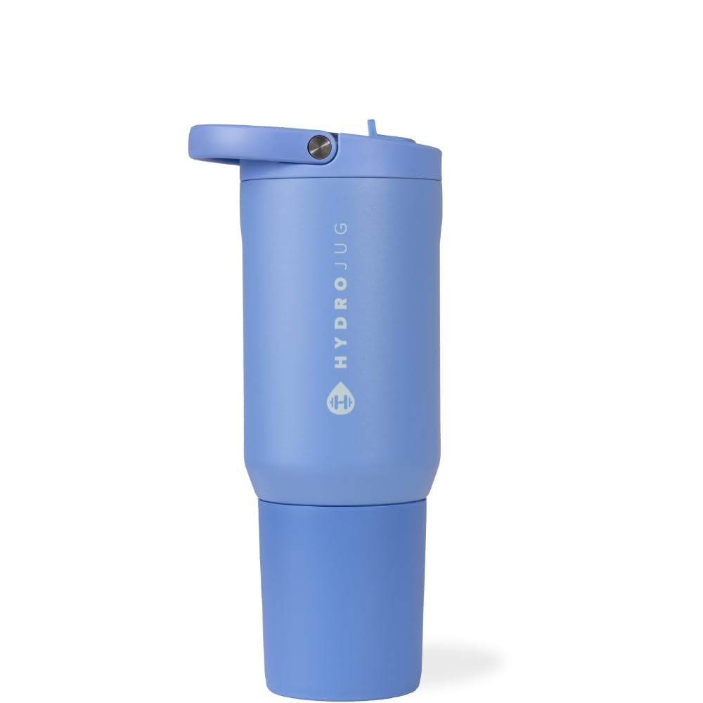 HydroJug Sport - Stainless Steel Tumbler with Straw, Vacuum Insulated, 40oz Leakproof Water Bottle, Ergonomic Design, Reusable, Dishwasher Safe, Rubber Base, Durable for Gym or Outdoors, Black Leopard