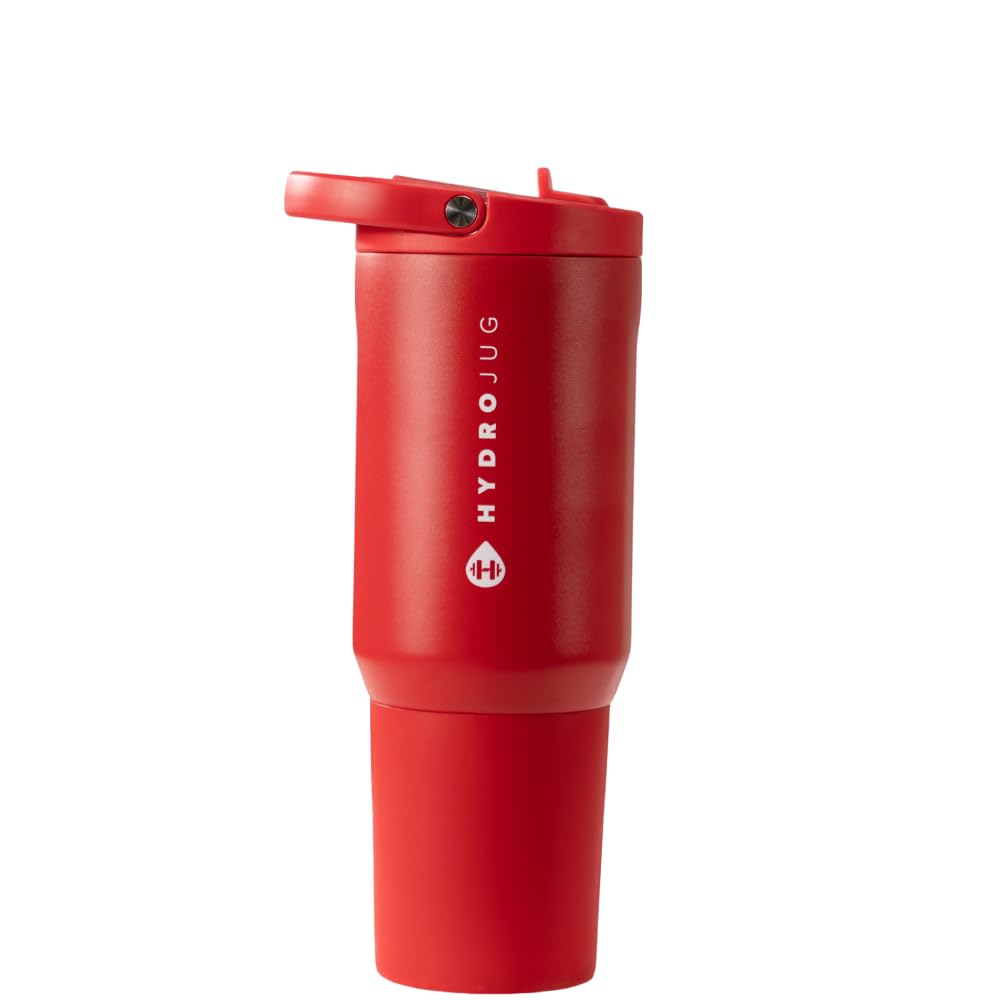 HydroJug Sport - Stainless Steel Tumbler with Straw, Vacuum Insulated, 40oz Leakproof Water Bottle, Ergonomic Design, Reusable, Dishwasher Safe, Rubber Base, Durable for Gym or Outdoors, Black Leopard