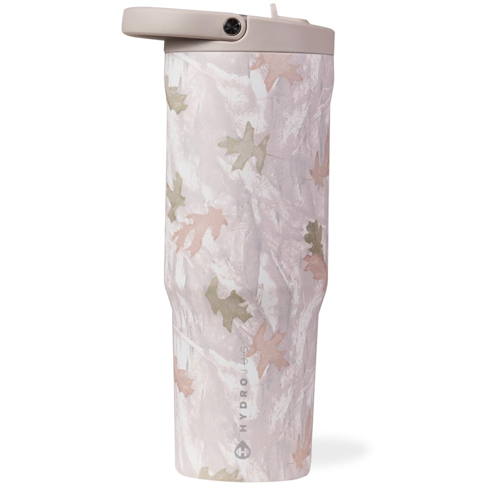 HydroJug Sport - Stainless Steel Tumbler with Straw, Vacuum Insulated, 40oz Leakproof Water Bottle, Ergonomic Design, Reusable, Dishwasher Safe, Rubber Base, Durable for Gym or Outdoors, Black Leopard