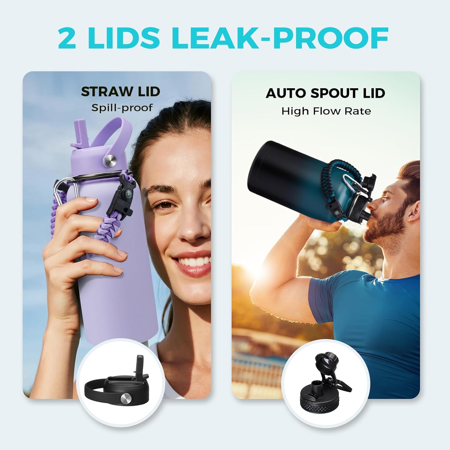 1 Gallon Water Bottle with Straw - 128oz Stainless Steel Water Jug with Sleeve Carrier Bag, Auto Spout Lid, Paracord Handle, Large Insulated Water Bottles Gallon Water Jug, Metal Hydro Thermo Flask